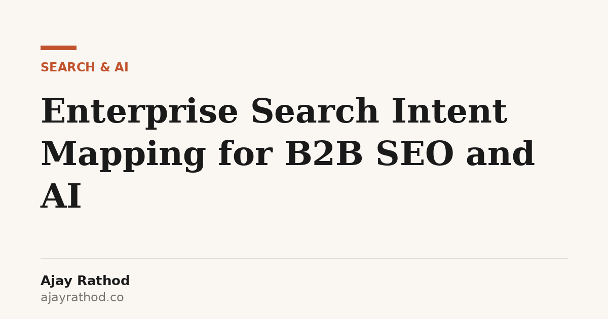 Enterprise Search Intent Mapping for B2B SEO and AI